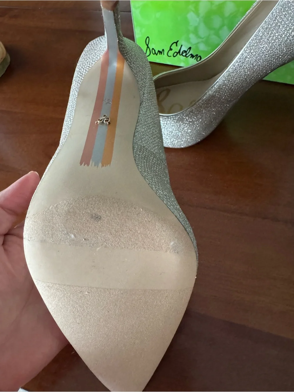 Sam Edelman Glitter Pointed-Toe Pumps in Gold